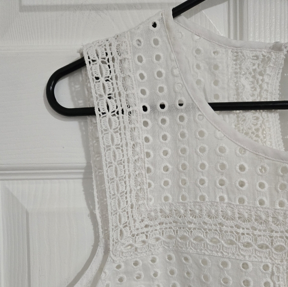 NEW Laffaire Crocheted Tank Top Women's Size Large White Cotton - Picture 6 of 15